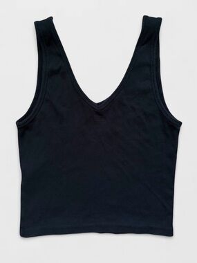 Hollister Black V-Neck Ribbed Tank Top